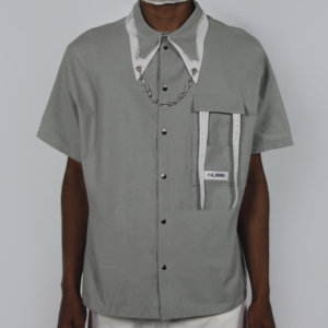 Chemise manches courtes grise avant