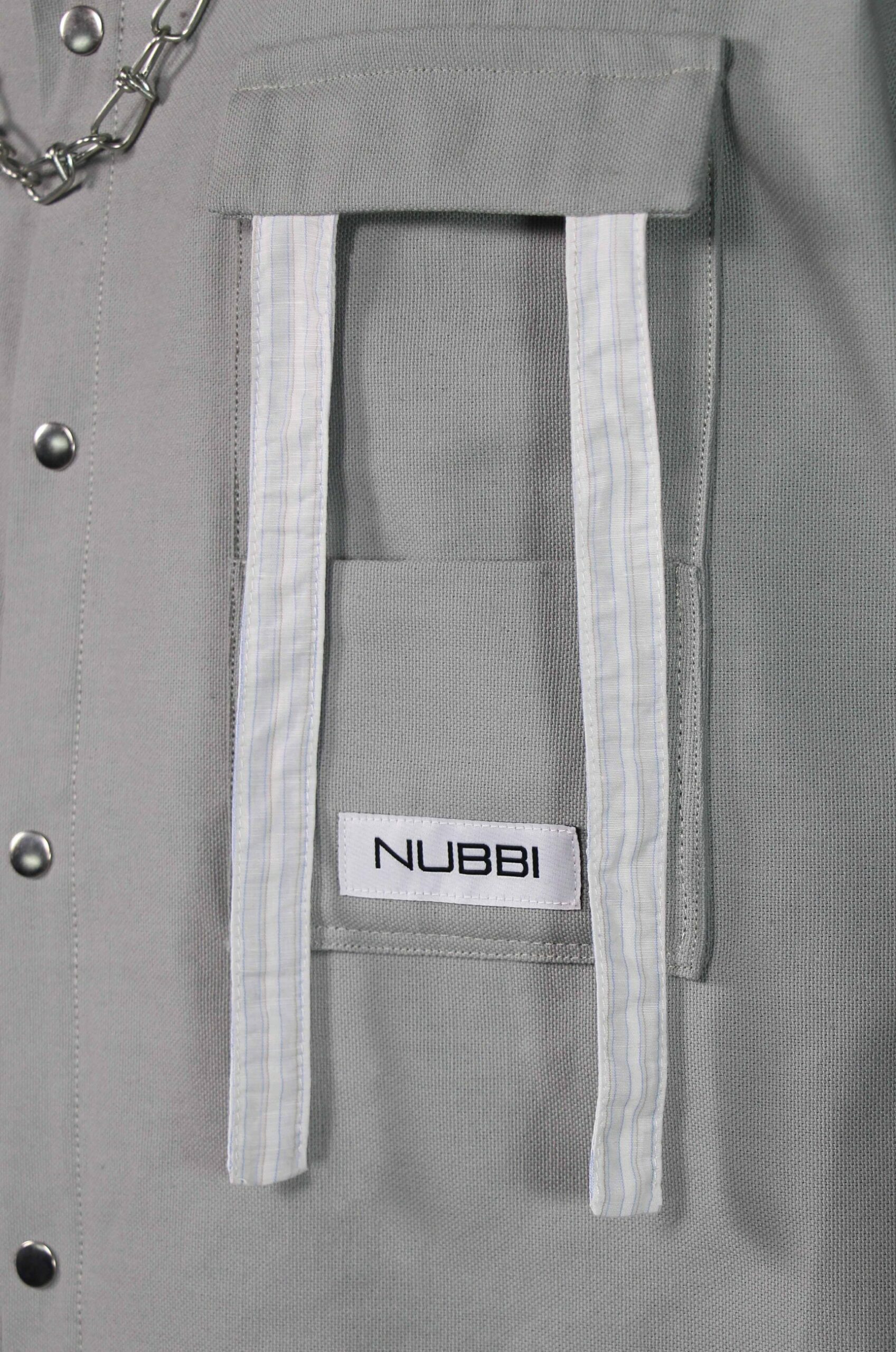 Chemise manches courtes grise poche